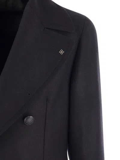 Shop Tagliatore Wool And Cashmere Double Breasted Coat
