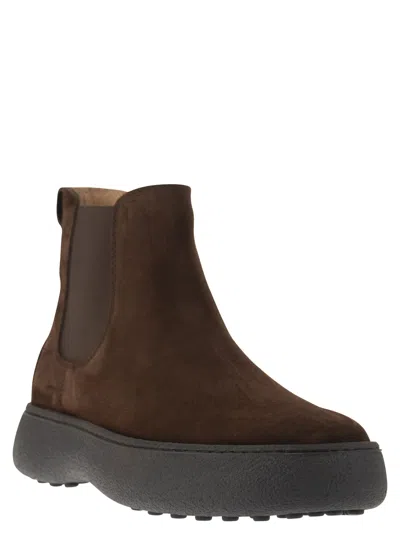 Shop Tod's Chelsea Boot  W. G. In Suede Leather