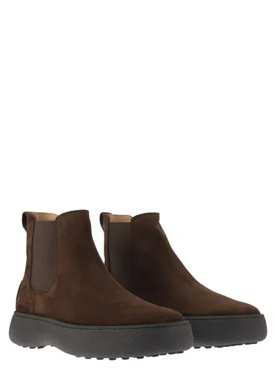 Shop Tod's Chelsea Boot  W. G. In Suede Leather