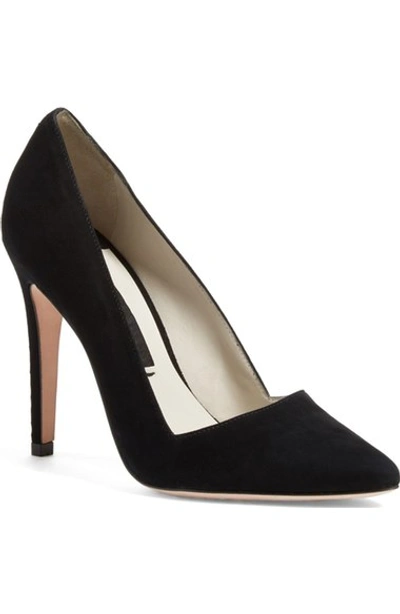 Shop Alice And Olivia 'dina' Pointy Toe Pump (women) In Black Kid Suede