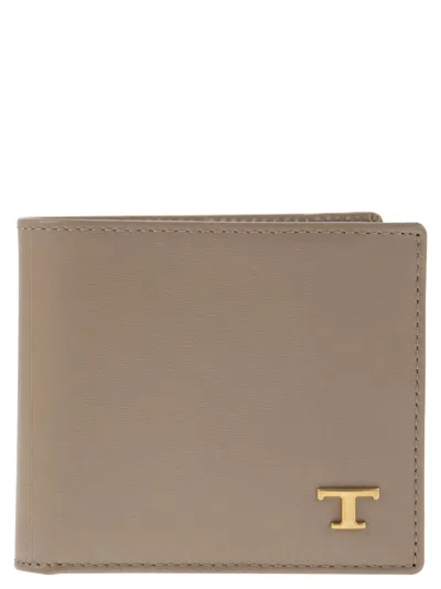 Shop Tod's Leather Wallet With Logo