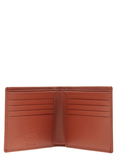 Shop Tod's Leather Wallet With Logo