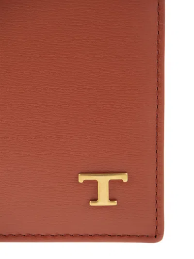 Shop Tod's Leather Wallet With Logo