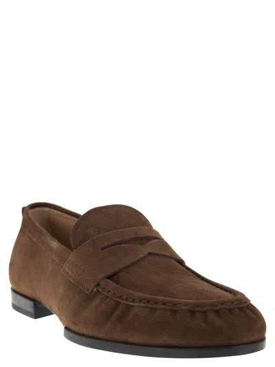 Shop Tod's Suede Leather Moccasin
