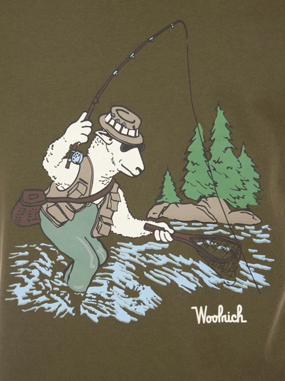 Shop Woolrich Pure Cotton T Shirt With Illustration