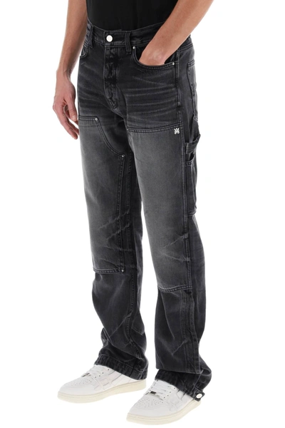 Shop Amiri Carpenter Jeans Men In Gray