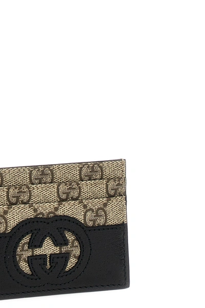 Shop Gucci Men 'crossover Gg' Card Holder In Cream