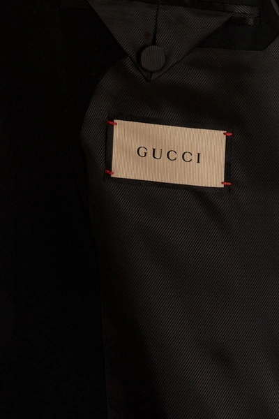 Shop Gucci Men Mandarin Collar Blazer Jacket In Black