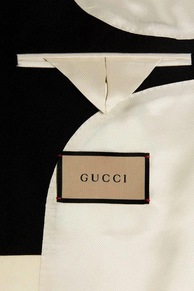 Shop Gucci Men Mohair Wool Double Breast Blazer Jacket In Multicolor