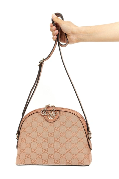 Shop Gucci Women 'ophidia Gg' Small Shoulder Bag In Pink
