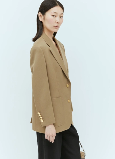 Shop Gucci Women Horsebit Wool Blazer In Cream