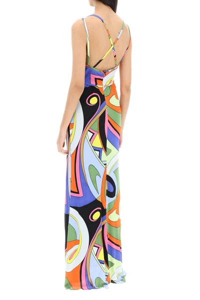 Shop Moschino Multicolor Printed Jersey Maxi Dress Women