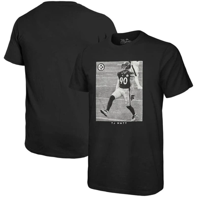 Shop Majestic Threads T.j. Watt Black Pittsburgh Steelers Oversized Player Image T-shirt