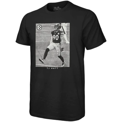 Shop Majestic Threads T.j. Watt Black Pittsburgh Steelers Oversized Player Image T-shirt