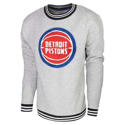 Shop Stadium Essentials Heather Gray Detroit Pistons Club Level Pullover Sweatshirt