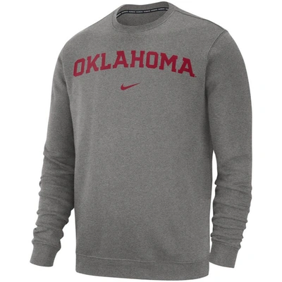 Shop Nike Heather Gray Oklahoma Sooners Club Fleece Sweatshirt