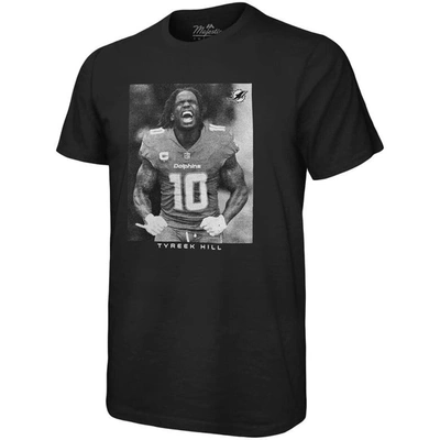 Shop Majestic Threads Tyreek Hill Black Miami Dolphins Oversized Player Image T-shirt