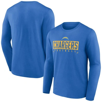 Shop Fanatics Branded Powder Blue Los Angeles Chargers Big & Tall Wordmark Long Sleeve T-shirt