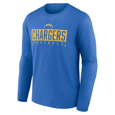 Shop Fanatics Branded Powder Blue Los Angeles Chargers Big & Tall Wordmark Long Sleeve T-shirt