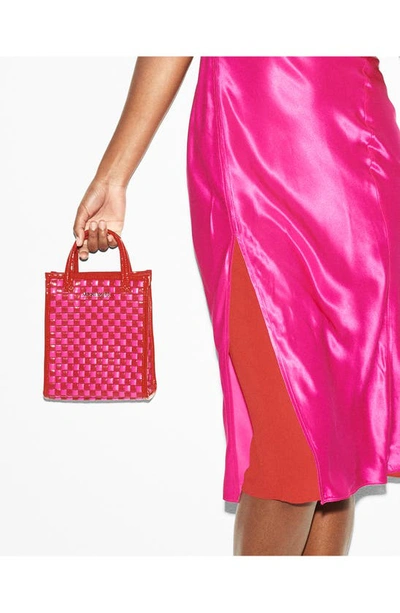 Shop Mz Wallace Micro Woven Nylon Box Tote In Candy Lacquer