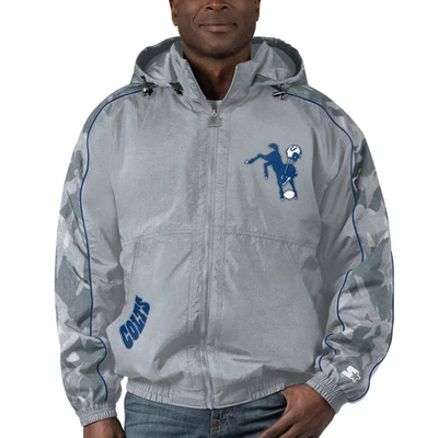 Starter Gray Indianapolis Colts Thursday Night Gridiron Throwback Full-zip Jacket In Gray