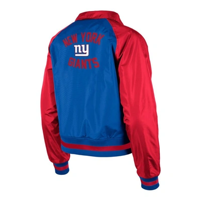 Shop New Era Royal New York Giants Coaches Raglan Full-snap Jacket