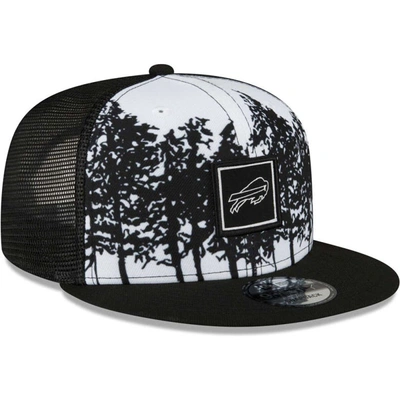 Shop New Era White/black Buffalo Bills Landscape Trucker 9fifty Snapback Hat