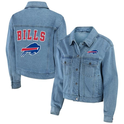 Shop Wear By Erin Andrews Buffalo Bills Full-snap Denim Jacket In Blue