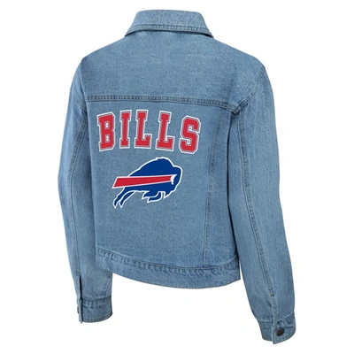 Shop Wear By Erin Andrews Buffalo Bills Full-snap Denim Jacket In Blue