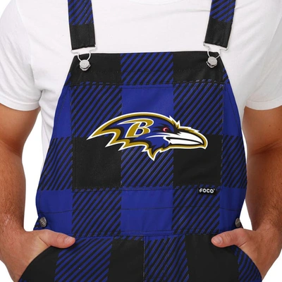 Shop Foco Purple Baltimore Ravens Big Logo Plaid Overalls