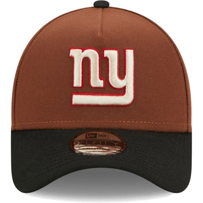 Shop New Era Brown/black New York Giants Harvest A-frame Super Bowl Xxi 9forty Adjustable Hat