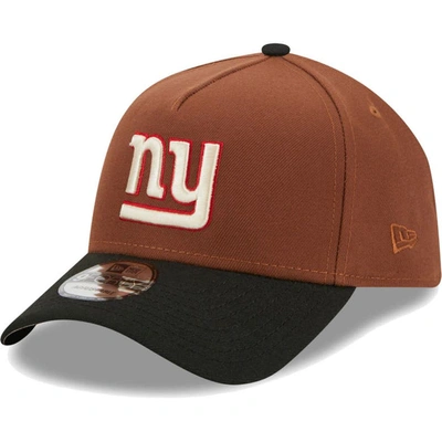 Shop New Era Brown/black New York Giants Harvest A-frame Super Bowl Xxi 9forty Adjustable Hat
