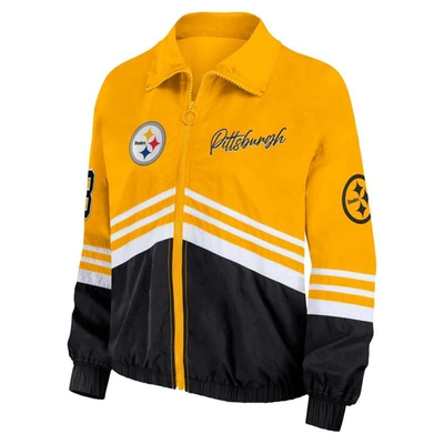 Shop Wear By Erin Andrews Gold Pittsburgh Steelers Vintage Throwback Windbreaker Full-zip Jacket