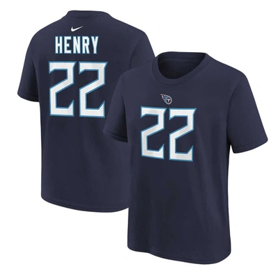 Shop Nike Preschool  Derrick Henry Navy Tennessee Titans Player Name & Number T-shirt