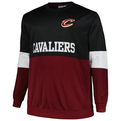 Shop Fanatics Branded Black/wine Cleveland Cavaliers Big & Tall Split Pullover Sweatshirt