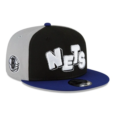 Shop New Era Youth   Black/navy Brooklyn Nets 2023/24 City Edition 9fifty Snapback Adjustable Hat