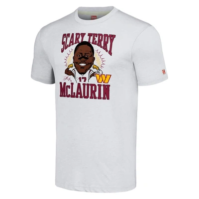 Shop Homage Terry Mclaurin Heathered Ash Washington Commanders Caricature Player Tri-blend T-shirt