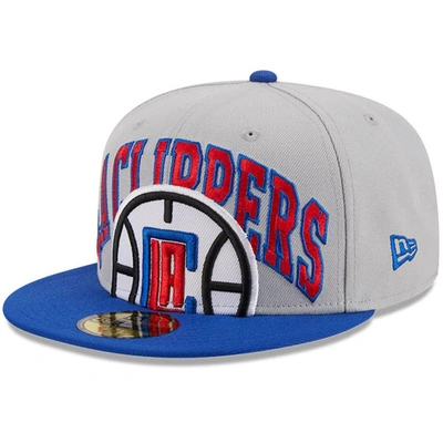 Shop New Era Gray/royal La Clippers Tip-off Two-tone 59fifty Fitted Hat