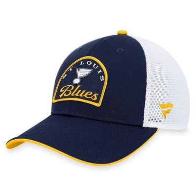 Shop Fanatics Branded Navy/white St. Louis Blues Fundamental Adjustable Hat