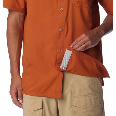 Shop Columbia Texas Orange Texas Longhorns Slack Tide™ Omni-shade Button-up Camp Shirt In Burnt Orange
