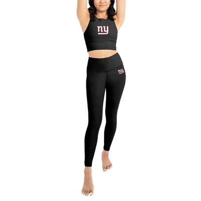 Shop Kadi Brand Black New York Giants Leggings & Midi Bra Set