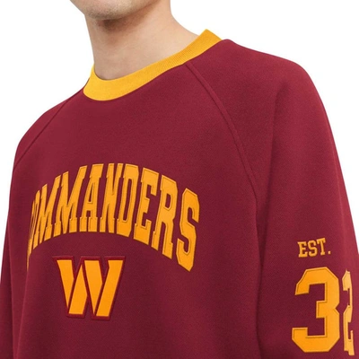 Shop Tommy Hilfiger Burgundy Washington Commanders Reese Raglan Tri-blend Pullover Sweatshirt