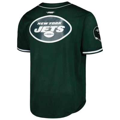 Shop Pro Standard Ahmad Sauce Gardner Green New York Jets Mesh Baseball Button-up T-shirt