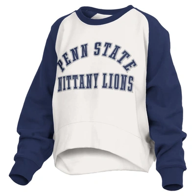 Shop Pressbox White Penn State Nittany Lions Lotus Raglan Pullover Sweatshirt