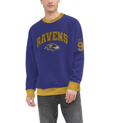 Shop Tommy Hilfiger Purple Baltimore Ravens Reese Raglan Tri-blend Pullover Sweatshirt