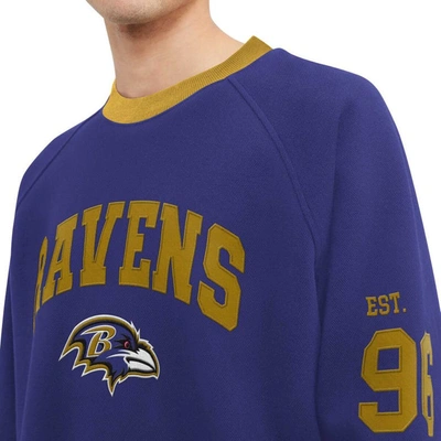 Shop Tommy Hilfiger Purple Baltimore Ravens Reese Raglan Tri-blend Pullover Sweatshirt