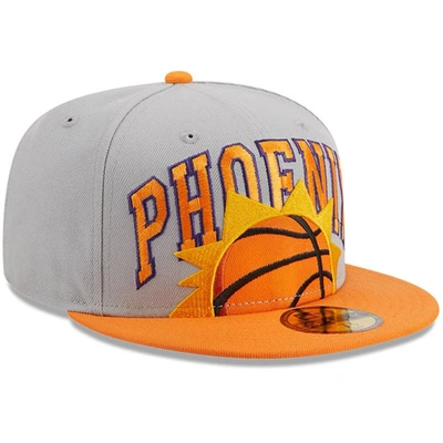 Shop New Era Gray/orange Phoenix Suns Tip-off Two-tone 59fifty Fitted Hat