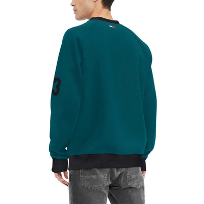 Shop Tommy Hilfiger Midnight Green Philadelphia Eagles Reese Raglan Tri-blend Pullover Sweatshirt