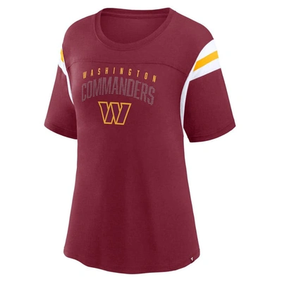 Shop Fanatics Branded Burgundy Washington Commanders Classic Rhinestone T-shirt
