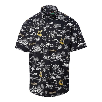 Shop Reyn Spooner Black Pittsburgh Steelers Throwback Kekai Print Button-up Shirt